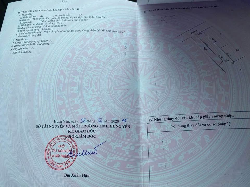 Lô góc 100m2 siêu đẹp đường 5m thông thoáng 2 ô tô tránh nhau tại Phúc Thọ – Hoà Phong – Tx Mỹ Hào