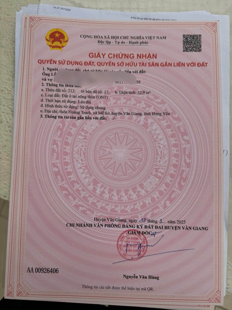 Bán 52.9m2 đất đẹp gần Vành đai 4 cơ hội đầu tư siêu hot thôn Hoàng Trạch, xã Mễ Sở, chỉ 2,2 tỷ